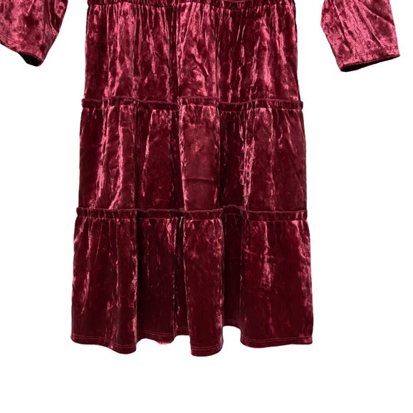 Red Crushed Velvet Dress Large - Picture 4 of 11